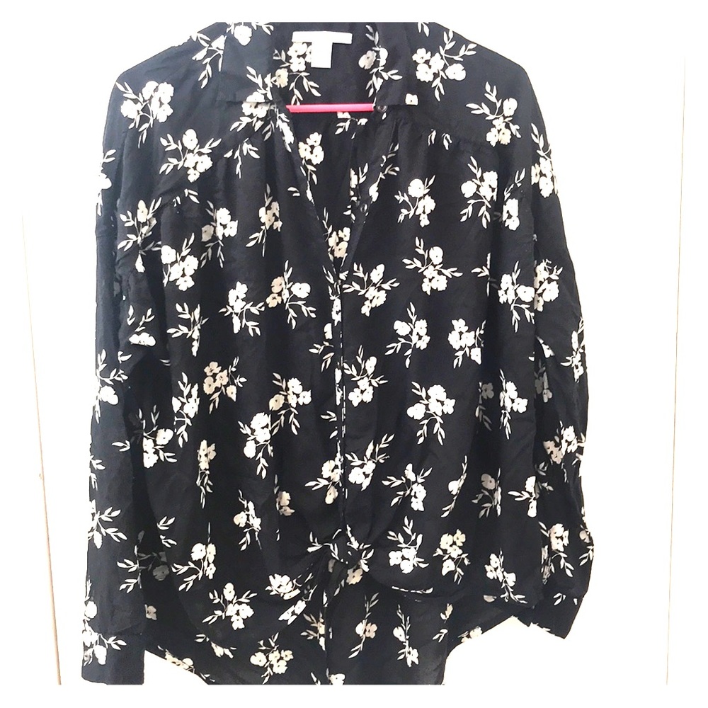 Amuse society tie front blouse with open back